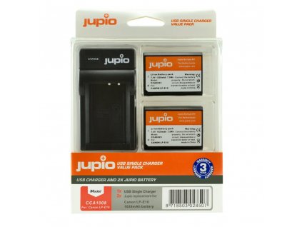 Set Jupio 2x LP-E10 1020 mAh + USB nabíječka