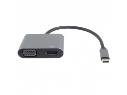 PremiumCord MST adaptér USB-C na HDMI + VGA, rozlišení 4K a FULL HD 1080p