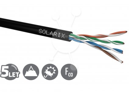 Instalační kabel Solarix CAT5E UTP PE Fca venkovní 100m/box SXKD-5E-UTP-PE