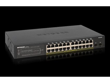 NETGEAR S350 Series 24-Port Gb PoE+ Ethernet Smart Managed Pro Switch, 2 SFP Ports, GS324TP