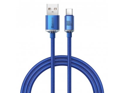 Baseus CAJY000403 Crystal Shine Series Datový Kabel USB - USB-C 100W 1,2m Blue