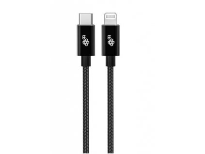 TB kabel USB-C - Lightning oplétaný 1m, černý