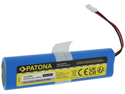 PATONA baterie pro robotický vysavač Ecovacs Deebot DF45/iLife V50/V5s/V8s 2600mAh, Li-lon 14,8V
