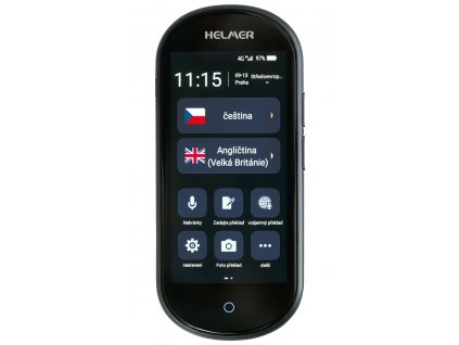 HELMER OTR 212 inteligentní hlasový překladač z/do češtiny, angličtiny, ukrajinštiny a více než 100 dalších jazyků/ 4G