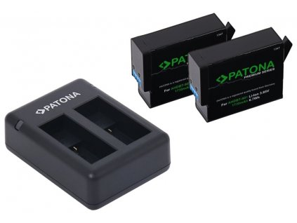 PATONA nabíječka pro digitální kamer Dual GoPro Hero 9/Hero 10/Hero 11/Hero 12/ 2x baterie 1730 mAh