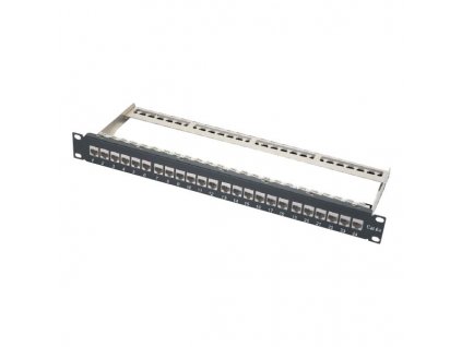 XtendLan Patch panel 19", 24 portů s vyjmutelnými keystone CAT6A, stíněný