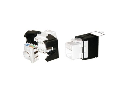 XtendLan Keystone jack RJ45, CAT6, UTP, zaklapávací, bílo-černý