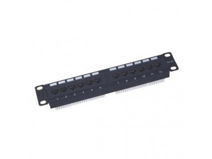 XtendLan Patch panel 10", 1U / 12 portů, CAT5E, osazený