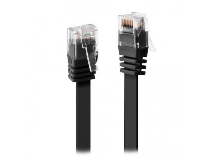 XtendLan Patch kabel Cat 6 UTP 1m - černý plochý