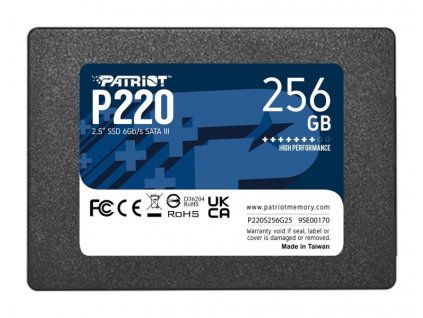 PATRIOT P220 256GB SSD / Interní / 2,5" / SATA 6Gb/s /