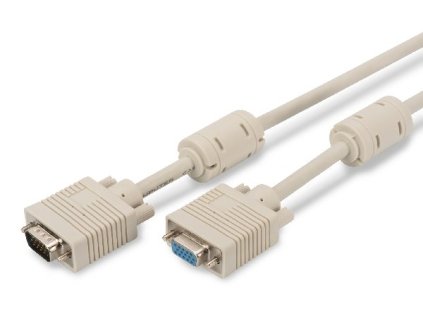 Digitus Prodlužovací kabel monitoru VGA, HD15 M / F, 3 m, 3Coax / 7C, 2xferit, be