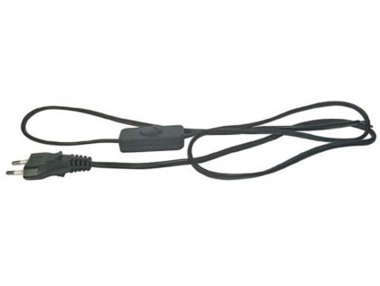 Emos Flexo šňůra PVC 2x0.75mm, 3m, černá s vypínačem