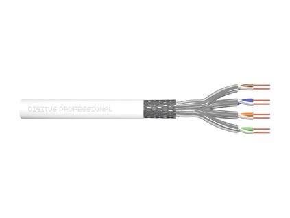 DIGITUS Instalační kabel CAT 7 S-FTP, 305 m, krabice, AWG 26/1, 600 MHz, Dca, LSZH-3, barva RAL9003