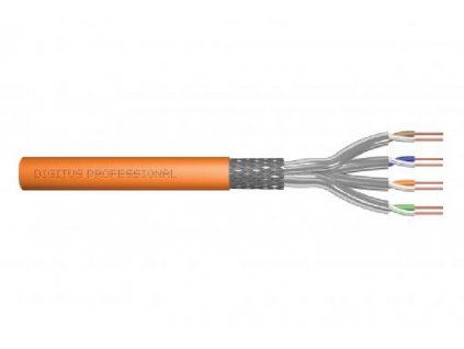 Digitus DK-1743-VH-025 síťový kabel Oranžová 25 m Cat7 S/FTP (S-STP), 1200 MHz Dca (EN 50575), AWG 23/1