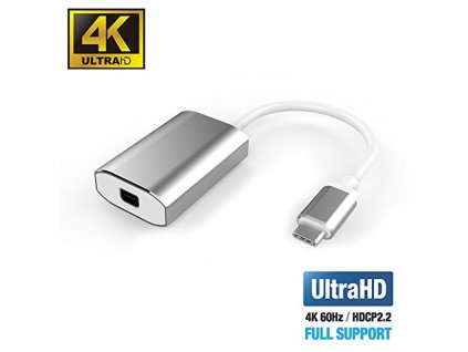 PremiumCord Adaptér USB-C na mini DisplayPort, rozlišení 4K*2K@60Hz