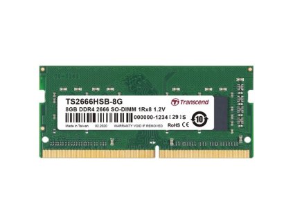 Transcend paměť 8GB SODIMM DDR4 2666 1Rx8 1Gx8 CL19 1.2V