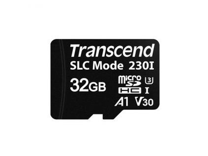 Transcend 32GB microSDHC230I UHS-I U3 V30 A1 (Class 10) 3D TLC (SLC mode) průmyslová paměťová karta, 100MB/s R, 70MB/s W