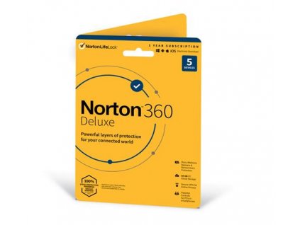 NORTON 360 DELUXE 50GB +VPN 1 uživatel pro 5 zařízení na 2 roky
