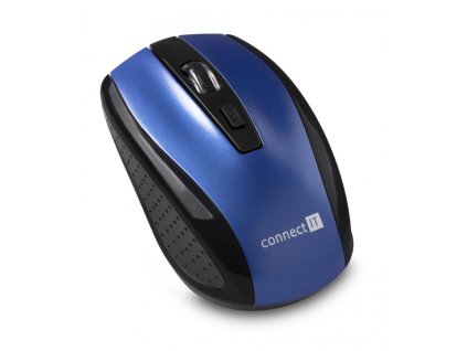 CONNECT IT Bezdrátová optická myš (+ 2x AAA baterie zdarma), modrá