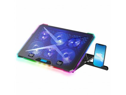 EVOLVEO Ania 9 RGB, nastavitelný podstavec pro notebook a telefon, posvícení, regulace otáček, ntb 10-17"