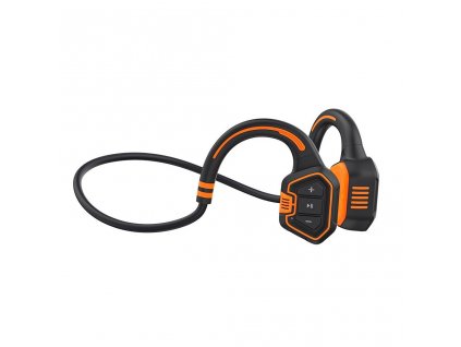 EVOLVEO BoneSwim MP3 16GB, bluetooth bezdrátová sluchátka s mikrofonem na lícní kosti, oranžové