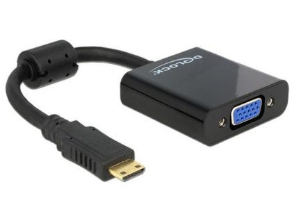 Delock Adaptér HDMI-mini C samec > VGA samice černá