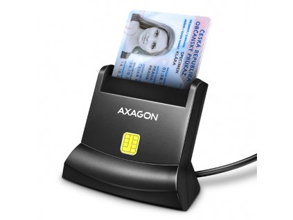 AXAGON CRE-SM4N, USB-A StandReader čtečka kontaktních karet Smart card (eObčanka), kabel 1.3m