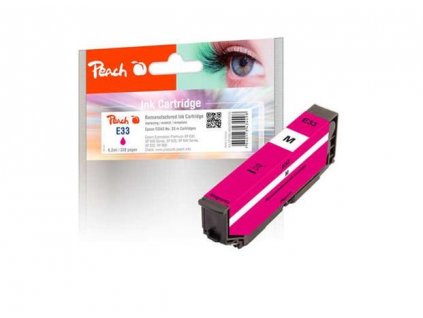 Peach Epson Inkoustová náplň T3343, No. 33, 6,2ml, kompatibilní - magenta