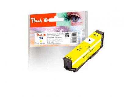 Peach Epson Inkoustová náplň T3344, No. 33, 6,2ml, kompatibilní - žlutá