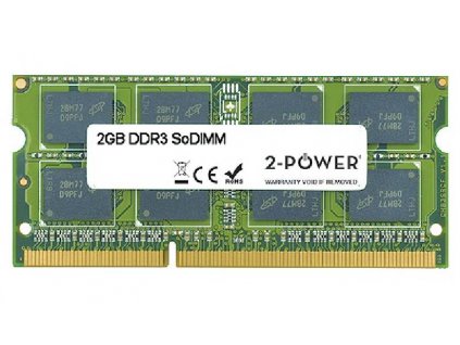 2-Power 2GB PC3-10600S 1333MHz DDR3 CL9 SoDIMM 1Rx8 (DOŽIVOTNÍ ZÁRUKA)