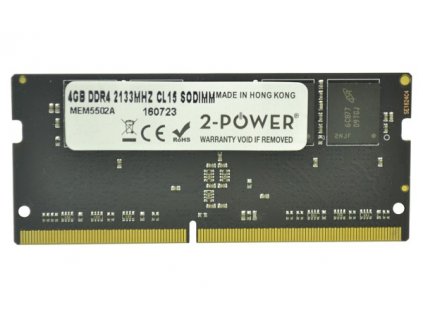 2-Power 4GB PC4-17000S 2133MHz DDR4 CL15 Non-ECC SoDIMM 1Rx8 ( 1,2V DOŽIVOTNÍ ZÁRUKA)