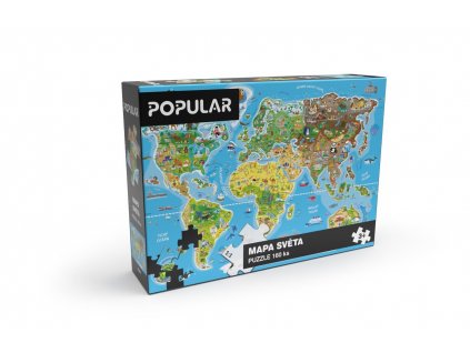Puzzle Popular - Mapa světa, 160 ks – CZ