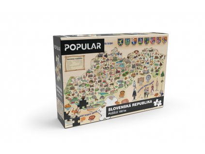 Puzzle Popular - Mapa Slovenska, 160 ks