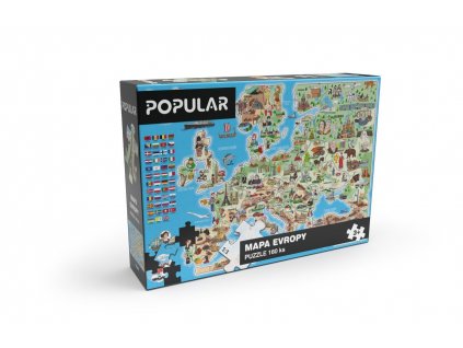 Puzzle Popular - Mapa Evropy, 160 ks - CZ