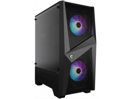 MSI skříň MAG FORGE 100R/ bez zdroje/ levé temperované sklo/ 2x 120 mm A-RGB fan/ 2x USB3.0/ 1x 120 mm fan/ černá