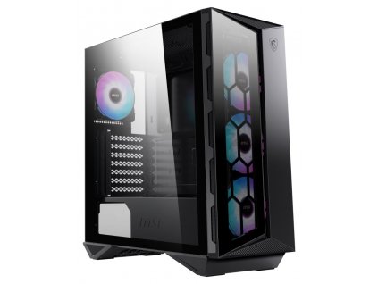 MSI skříň MPG GUNGNIR 110R/ bez zdroje/ levé temperované sklo/ 4x 120 mm ARGB fan/ 1x USB-C/ 2x USB 3.0/ černá