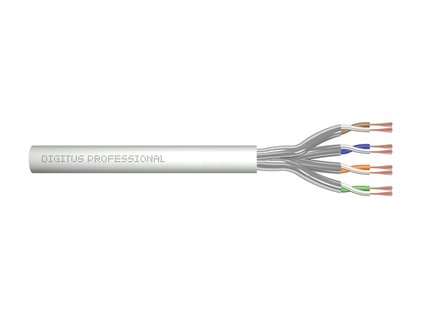 DIGITUS Kabel CAT 6A U-FTP, surová délka 305 m, papírová krabička, AWG 27/7, LSZH, simplex, barva šedá