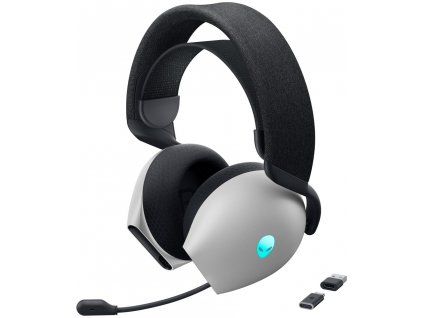 DELL AW720H/ Alienware Dual-Mode Wireless Gaming Headset/ bezdrátová sluchátka s mikrofonem/ stříbrné