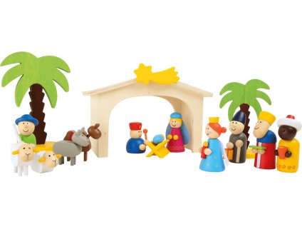 Vánoční dekorace Small Foot Dětský dřevěný betlém