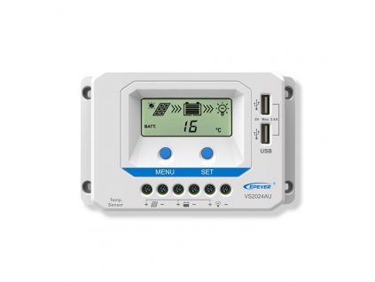 Regulátor Epever VS2024AU solární PWM, autodetekce 12/24V, 20A