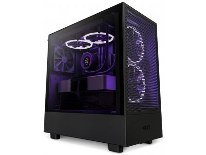 NZXT skříň H5 Flow edition / 2x120 mm fan / USB 3.0 / USB-C 3.1 / průhledná bočnice / mesh panel / černá