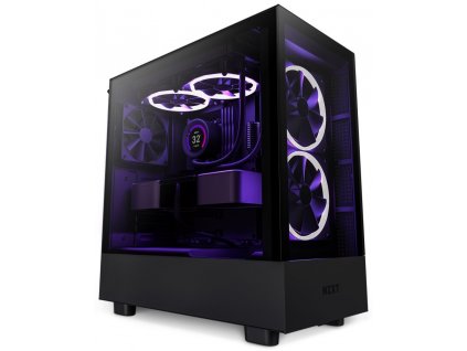 NZXT skříň H5 Elite edition / 3x120 mm (2xRGB) fan / USB 3.0 / USB-C 3.1 / průhledná bočnice i přední panel / černá