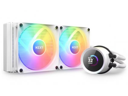 NZXT vodní chladič Kraken 240 RGB / 2x120mm fan / 4-pin PWM / LCD disp. / 6 let / bílý