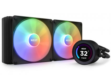 NZXT vodní chladič Kraken 280 ELITE RGB / 2x140mm RGB fan / 4-pin PWM / LCD disp. / 6 let