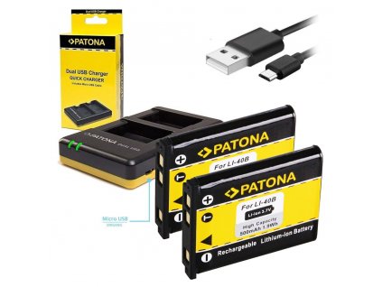 PATONA nabíječka Foto Dual Quick Olympus Li-40B/42B + 2x baterie 500mAh USB