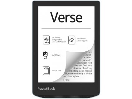 POCKETBOOK e-book reader 629 Verse Bright Blue/ 8GB/ 6"/ Wi-Fi/ USB-C/ čeština/ modrá
