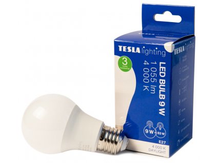 Tesla LED žárovka BULB E27/9W/230V/1055lm/25 000h/4000K denní bílá 220st