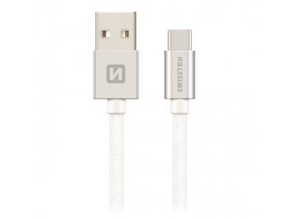 Swissten Datový Kabel Textile Usb / Usb-C 1,2 M Stříbrný