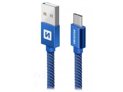 Swissten Datový Kabel Textile Usb / Usb-C 1,2 M Modrý