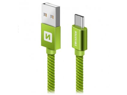 Swissten Datový Kabel Textile Usb / Usb-C 2,0 M Zelený